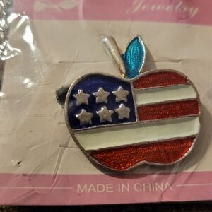 Patriotic Apple Brooch